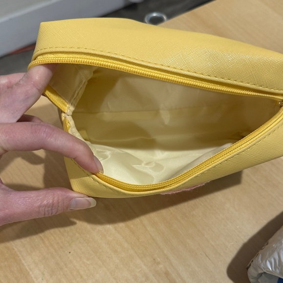 Yellow Cosmetic Bag with Patches - Picture 2 of 8